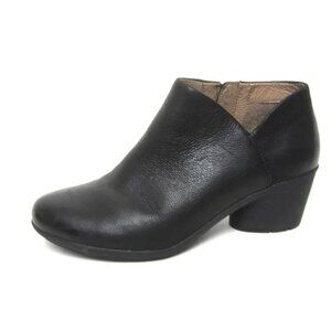 Dansko Size 38 Raina Heeled Ankle Boot Bootie Black Leather
